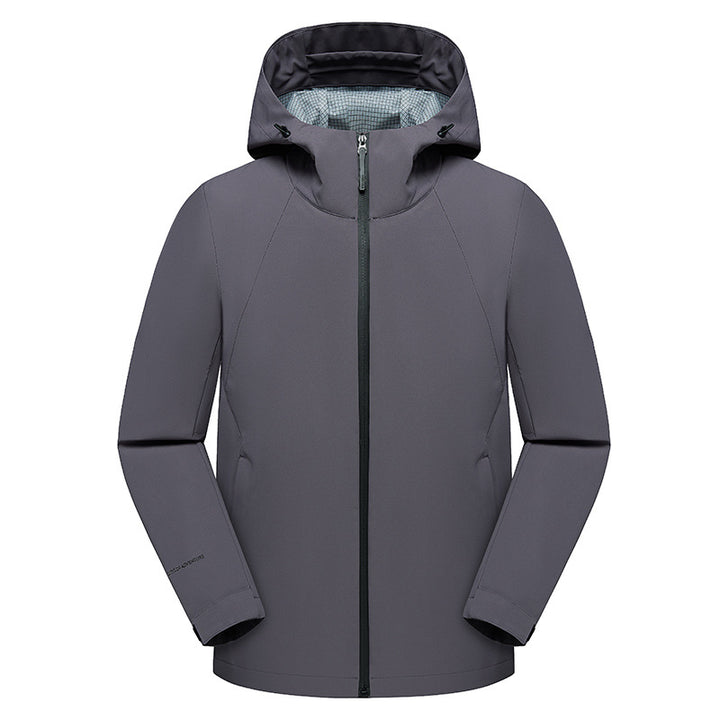 Herren dreilagige Softshell-Kapuzenjacke mit nahtversiegelter Wetterschutzmembran und ergonomischem Schnitt Echoarchiv