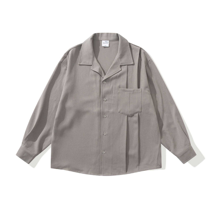 Unisex Oversize Hemdjacke mit offenem Reverskragen und Brusttasche Echoarchiv