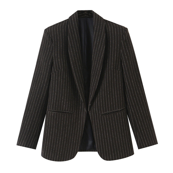 Damen Nadelstreifen-Blazer mit Schalkragen und leicht taillierter Silhouette Echo Archiv