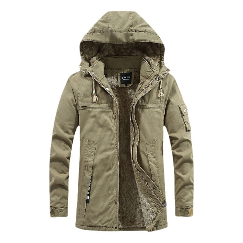 Herren Outdoor-Canvasparka mit abgenähter Kapuze, wärmender Teddyfleece-Innenlage und verdecktem Zweiwege-Reißverschluss Echo Archiv