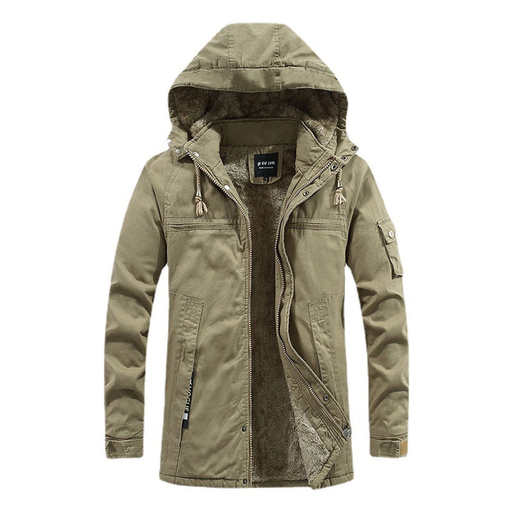 Herren Outdoor-Canvasparka mit abgenähter Kapuze, wärmender Teddyfleece-Innenlage und verdecktem Zweiwege-Reißverschluss Echo Archiv