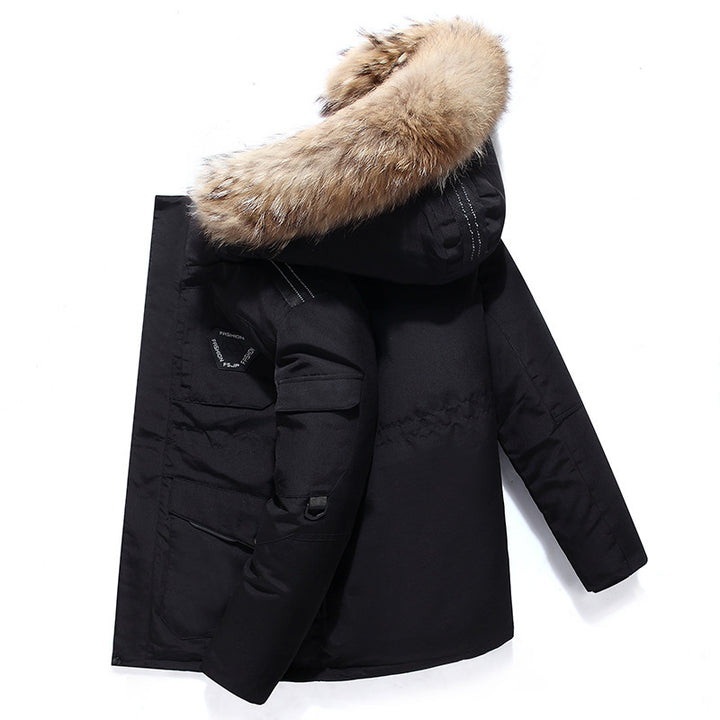 Herren Winterparka mit abnehmbarer Kunstfellkapuze, Thermoisolierung und Utility‑Taschen Echo Archiv