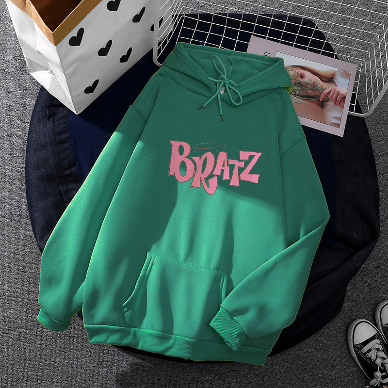 Damen lässiger Kapuzenpullover im Oversized-Schnitt mit Lettering-Grafik und Kängurutasche – Auréline