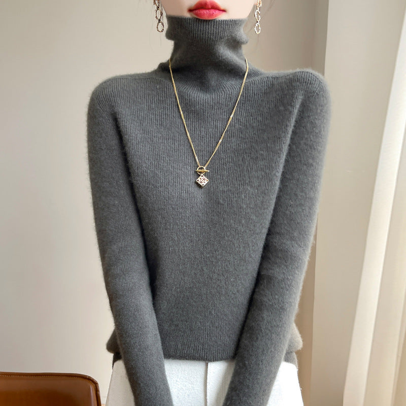 Damen Slim-Fit Rollkragenpullover aus weichem Angora-Mix Echoarchiv