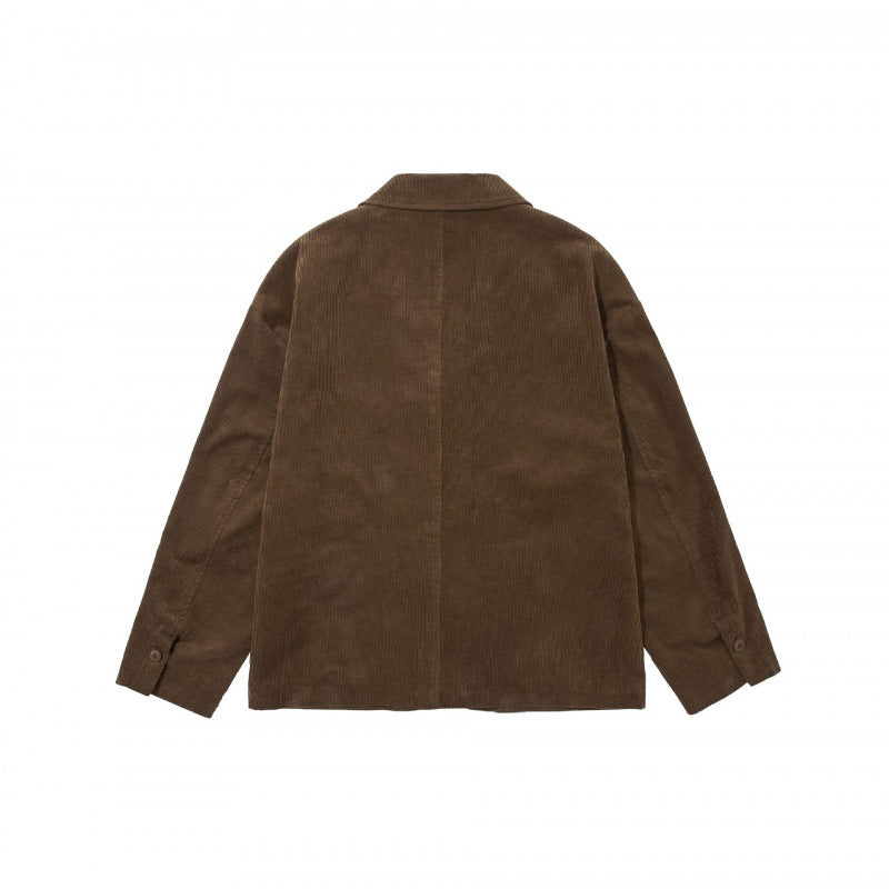 Herren Kastenförmiger Cord-Blouson mit Reverskragen, aufgesetzten Taschen und lockerer Silhouette Echo Archiv