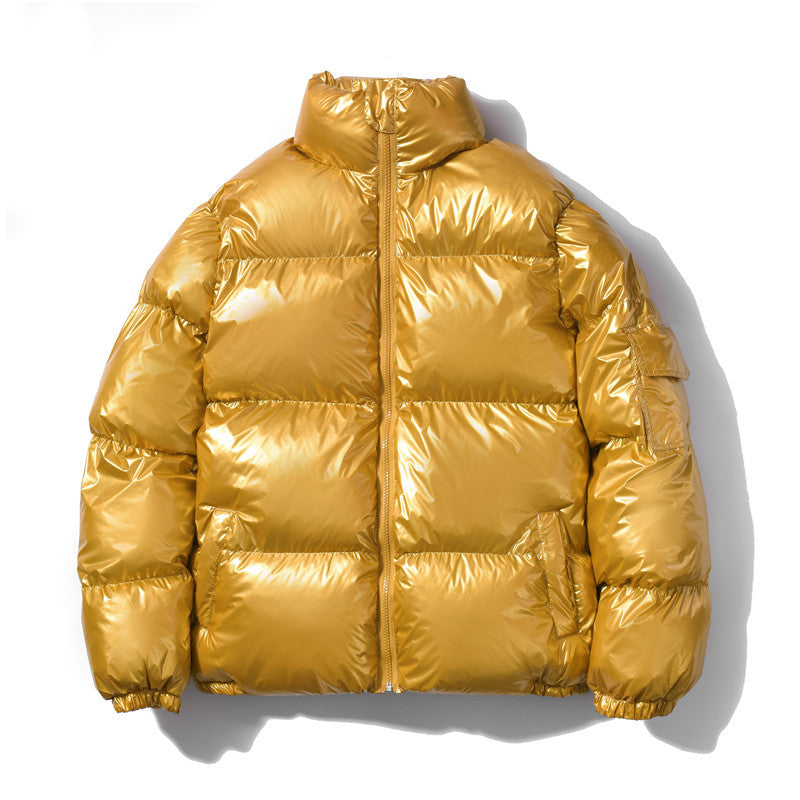 Herren nan glänzende Oversize Daunenoptik Steppjacke mit hohem Stehkragen und elastischen Bündchen Echo Archiv