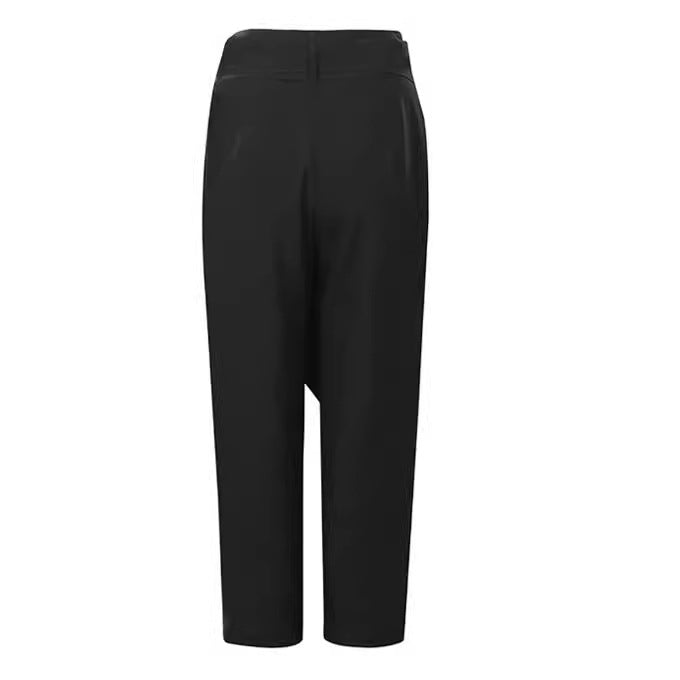 Damen nan Wickelhose aus Leinenmix mit hohem Taillenbund, überlappender Vorderseite und großzügiger Eingrifftasche Echo Archiv