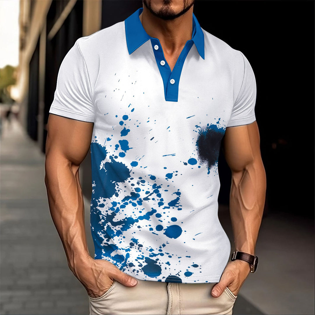 Herren Poloshirt mit kreativen Farbverlauf und modischem Kragen Echoarchiv