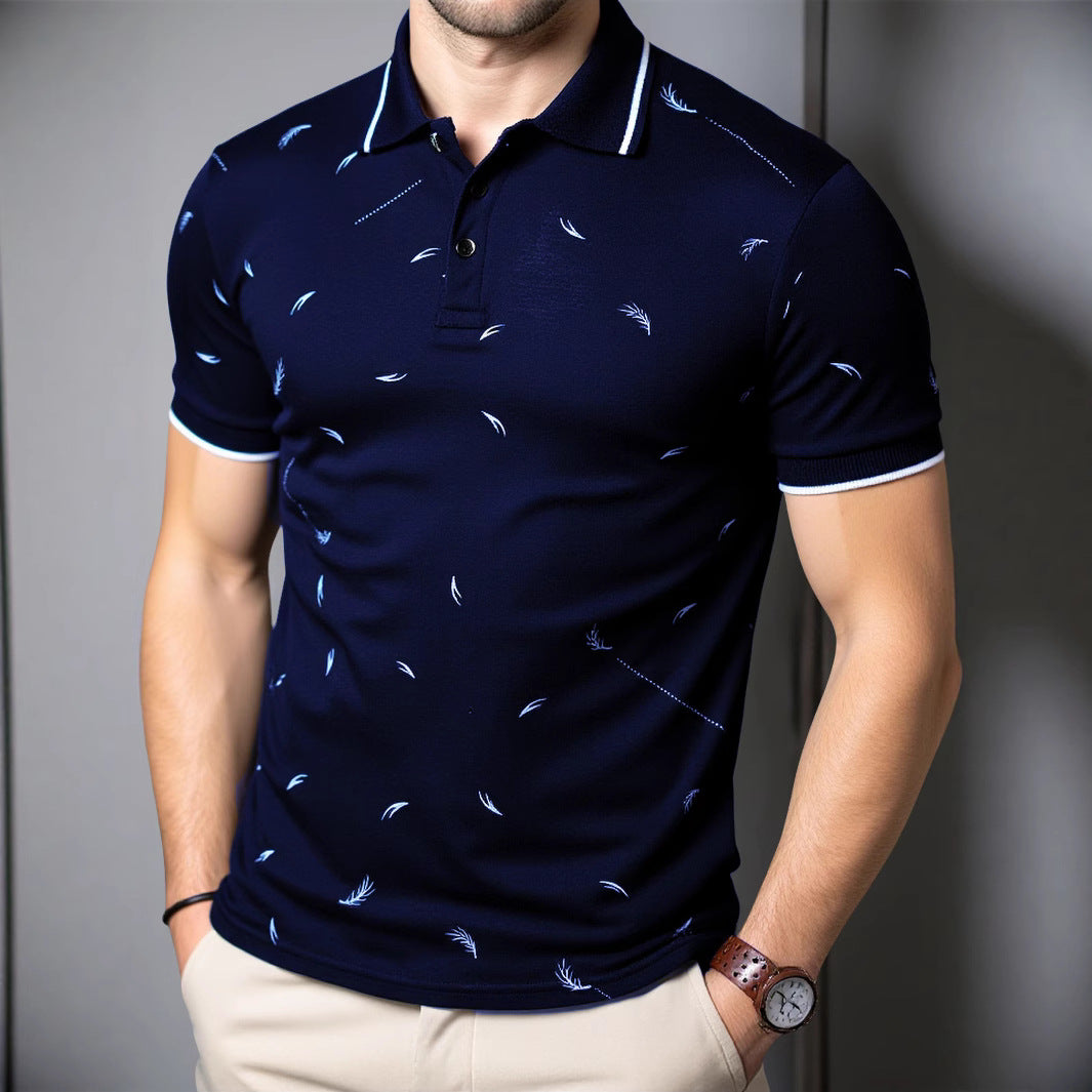 Herren Poloshirt mit modernem Druck und hochwertigem Baumwollmaterial Echoarchiv