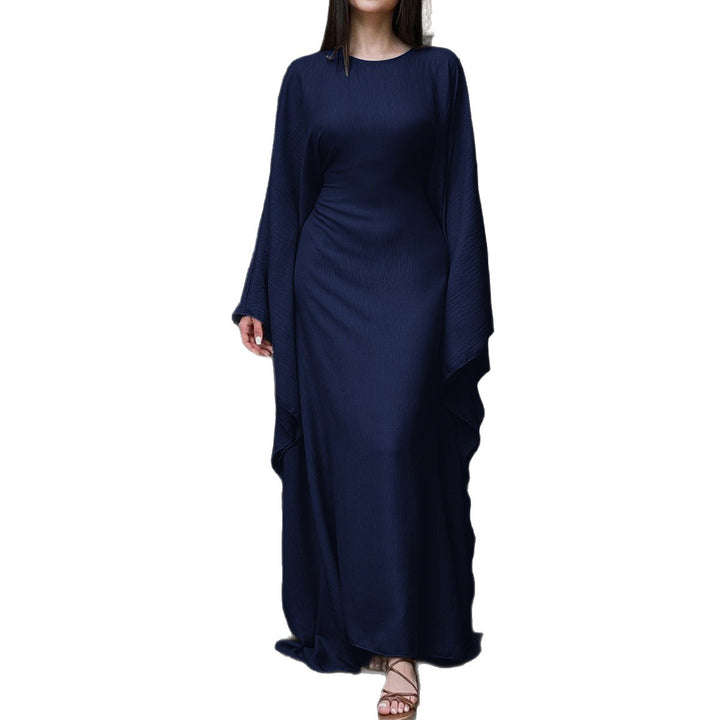 Damen nan fließendes Maxikleid mit weiten drapierten Ärmeln aus Viskosemix Echo Archiv