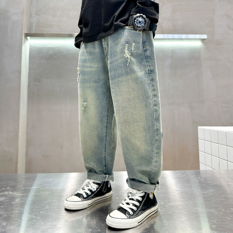 Unisex trendige Baggy-Jeans mit kreativen Stickereien Echo Archiv