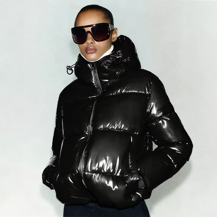 Damen Stylische Daunenjacke mit Kapuze