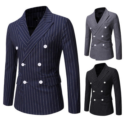 Herren elegante Doppelreiherjacke mit Nadelstreifen Echoarchiv