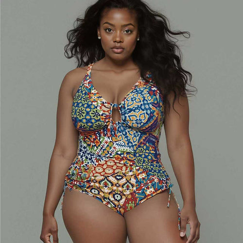 Damen Einteiler Badeanzug mit verspieltem Floral-Muster Echo Archiv
