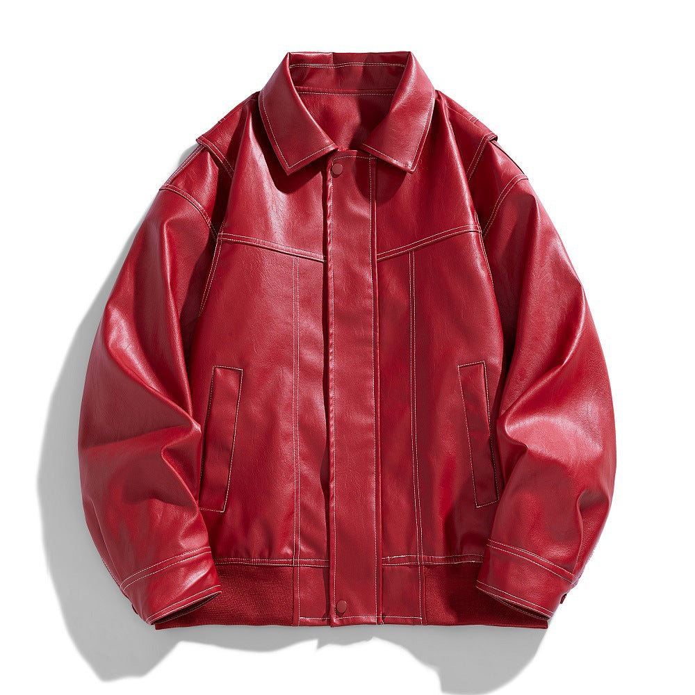 Herren Kunstlederjacke mit modernem Schnitt und funktionalen Taschen Echoarchiv