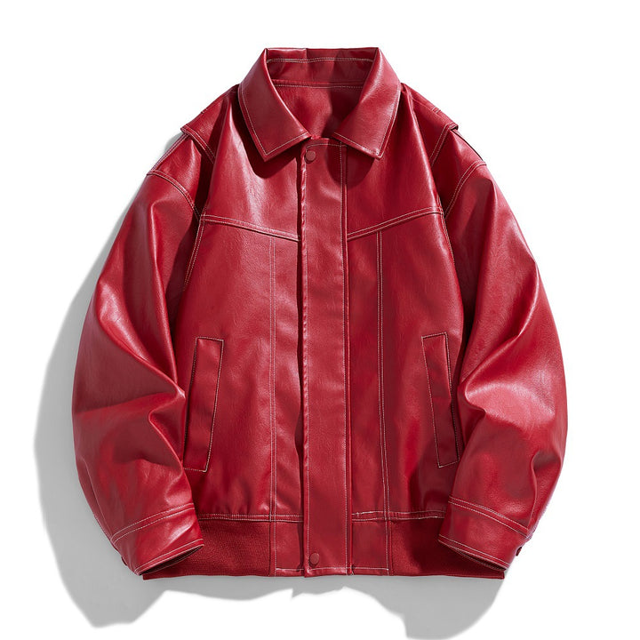 Herren Kunstlederjacke mit modernem Schnitt und funktionalen Taschen Echoarchiv