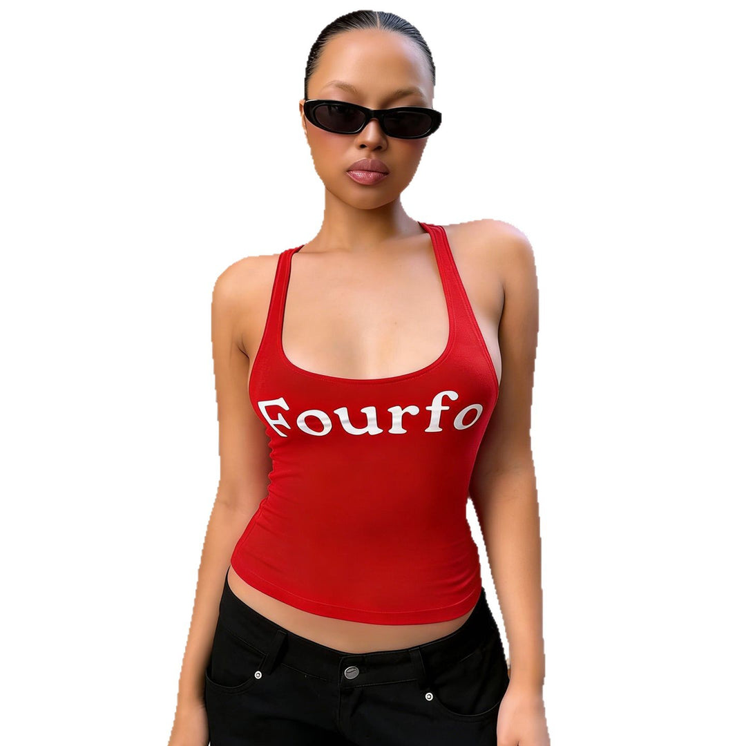 Damen Sportliches Crop-Top mit hohem Kragen und auffälligem Druck Echo Archiv
