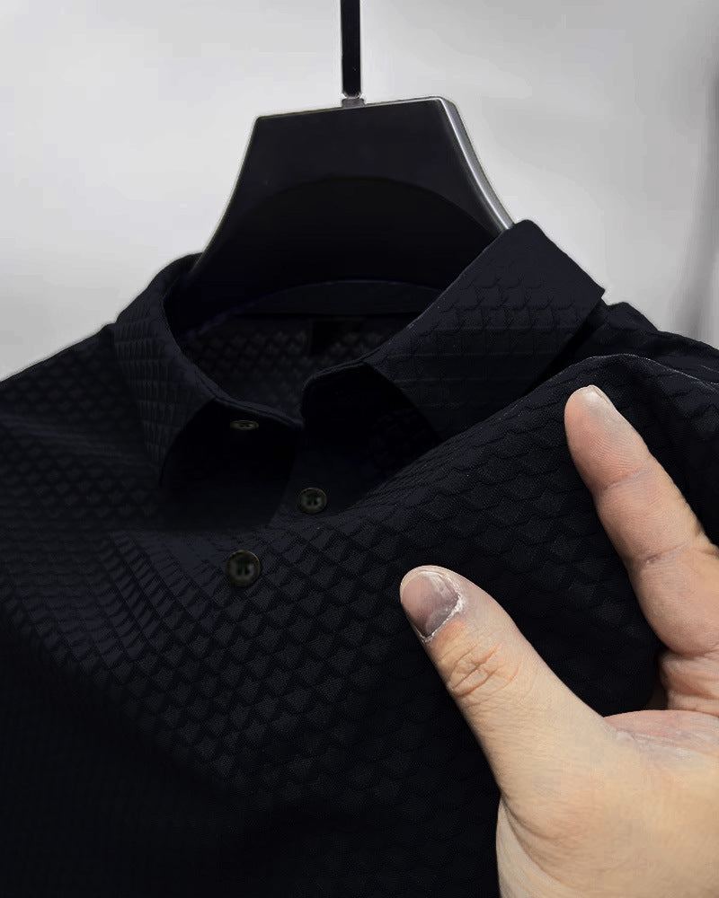 Herren strukturiertes Performance Button-Up-Shirt Echoarchiv