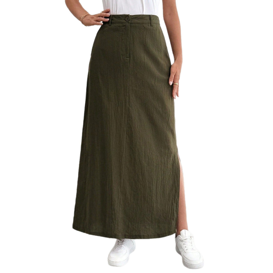 Damen Maxirock im lässigen Stil mit seitlichem Schlitz und hohem Taillenbund Echo Archiv