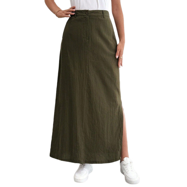 Damen Maxirock im lässigen Stil mit seitlichem Schlitz und hohem Taillenbund Echo Archiv