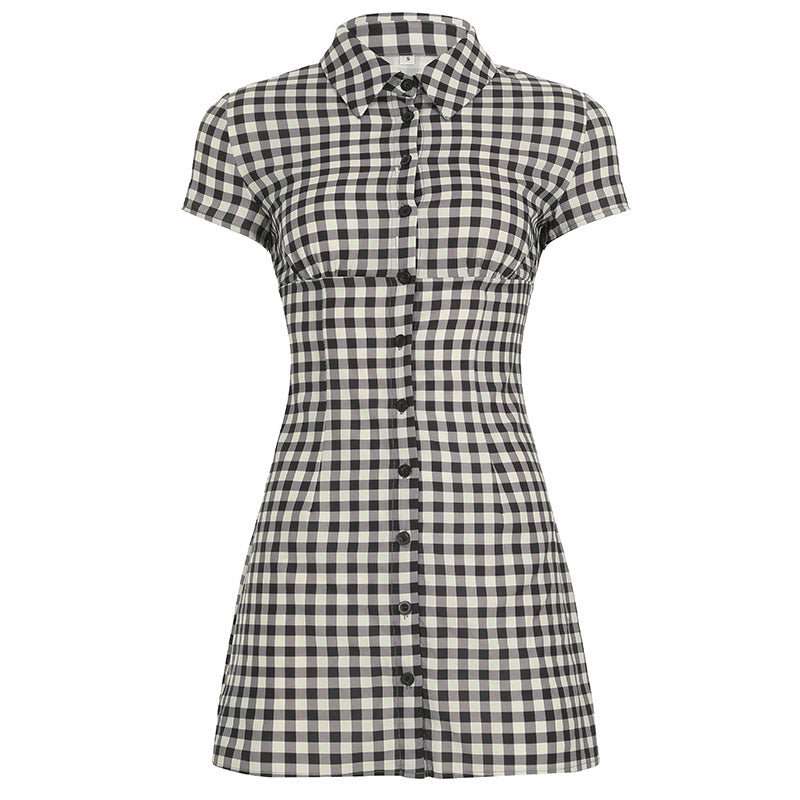 Damen Karo Hemdkleid mit figurbetonendem Schnitt Echo Archiv
