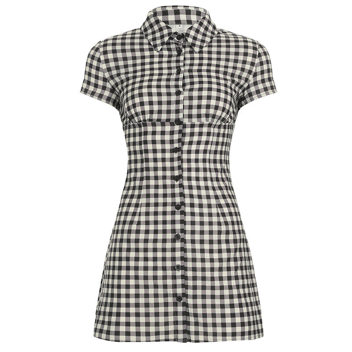 Damen Karo Hemdkleid mit figurbetonendem Schnitt Echo Archiv