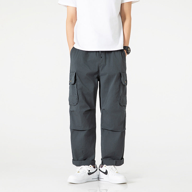 Herren Relaxed-Fit Multi-Taschen Cargo-Hose aus leichtem Baumwollmix Echo Archiv