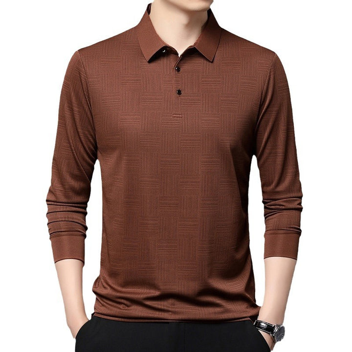 Herren Poloshirt mit modernem geometrischen Muster und atmungsaktiver Struktur Echoarchiv