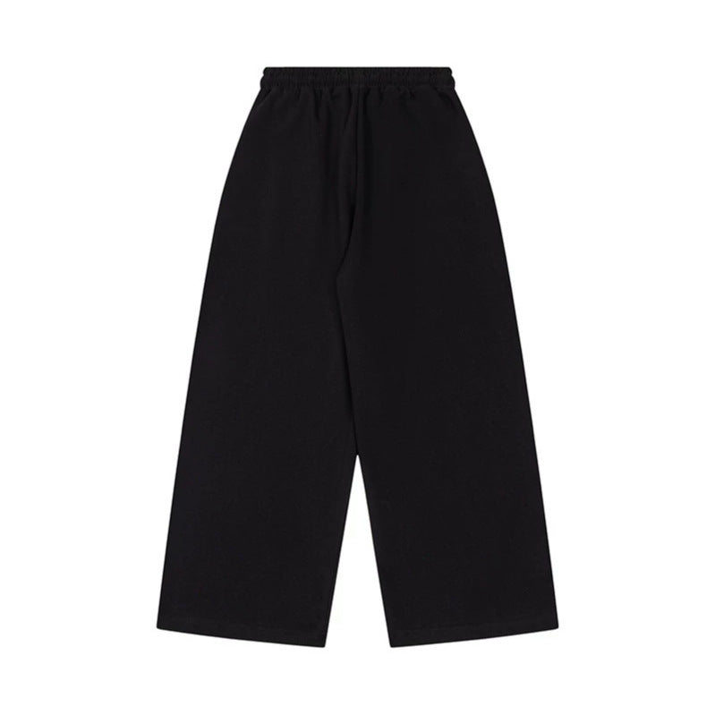 Damen Weite Culotte-Loungehose mit hohem Komfortbund, Kordelzug und Stern-Flaggen-Print Echoarchiv