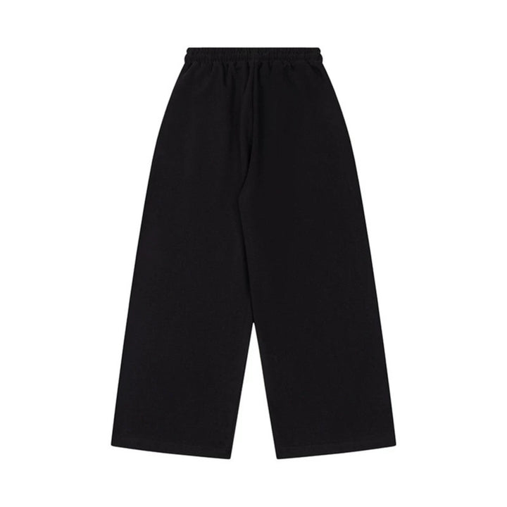 Damen Weite Culotte-Loungehose mit hohem Komfortbund, Kordelzug und Stern-Flaggen-Print Echoarchiv