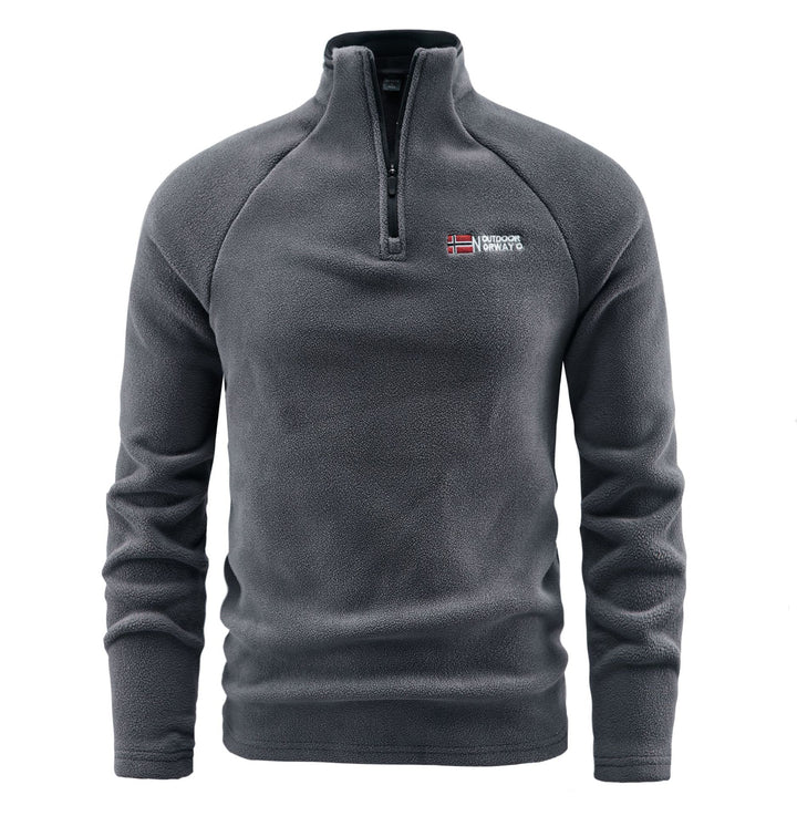 Herren Fleece-Pullover mit halbem Reißverschluss und hohem Stehkragen Echo Archiv