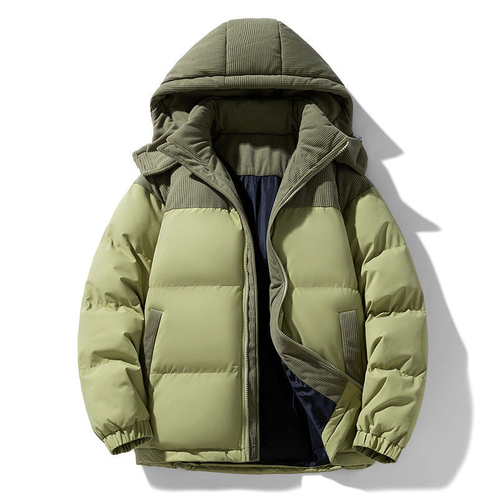 Damen warme Steppjacke mit abnehmbarer Kapuze und hochgeschlossenem Kragen Echoarchiv