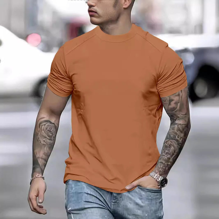 Herren modisches T-Shirt mit strukturierter Schulterpartie Echoarchiv