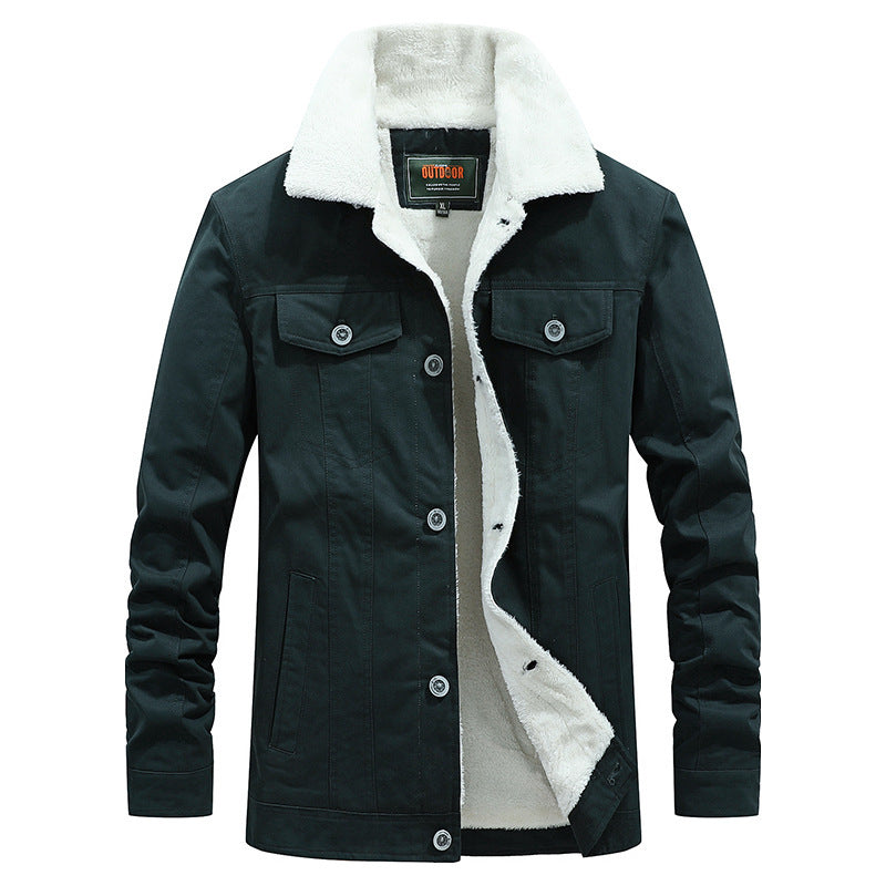 Herren Sherpa-gefütterte Truckerjacke aus robustem Canvas mit Umlegekragen Echo Archiv