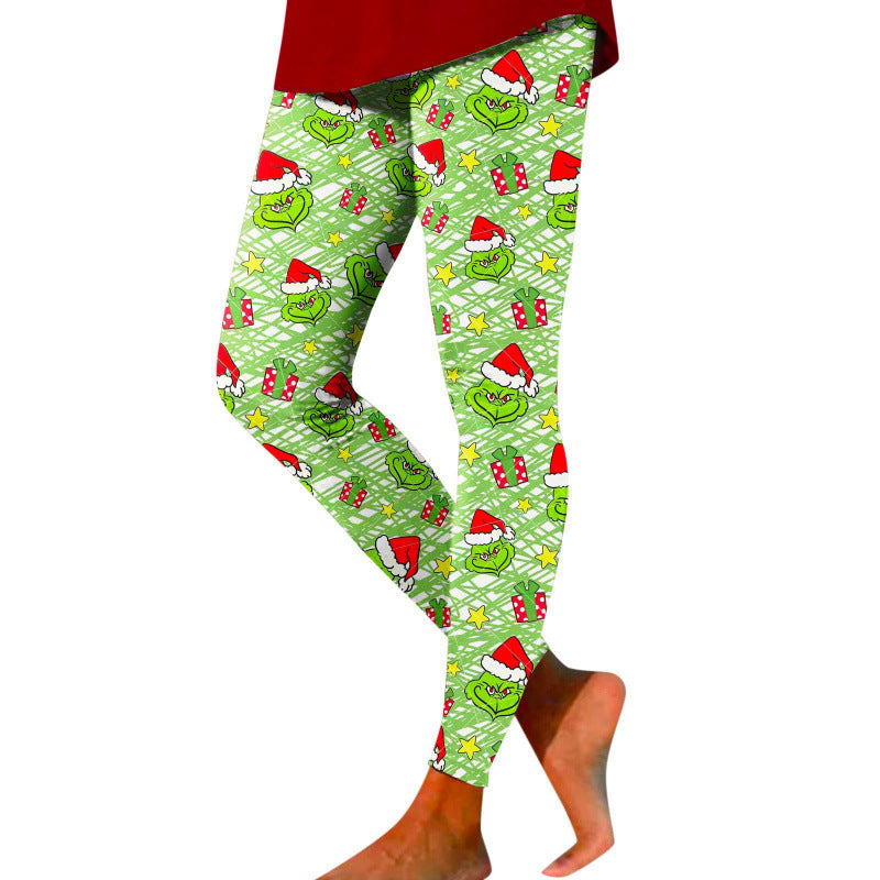 Damen Gemusterte Weihnachtsleggings Echoarchiv