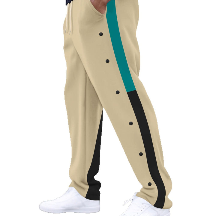 Herren sportliche Stoffhose mit Druckknopfdetails und elastischem Bund Echoarchiv