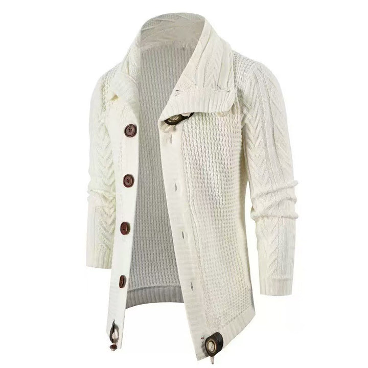 Herren Strickjacke mit Schalkragen und Holzknöpfen Echoarchiv