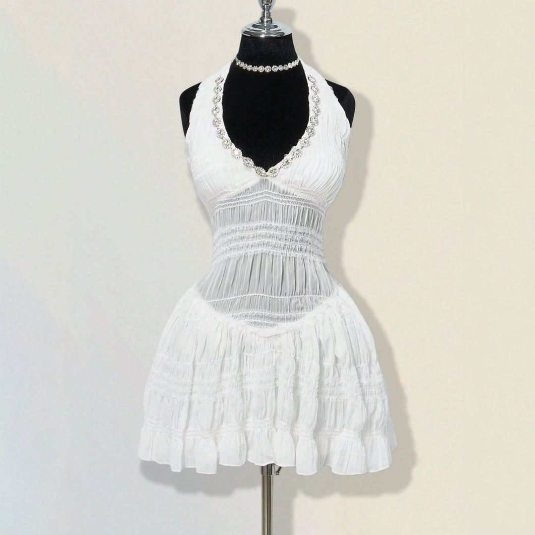 Damen Sommerliches Kleid im romantischen Vintage-Stil mit raffinierten Falten Echo Archiv