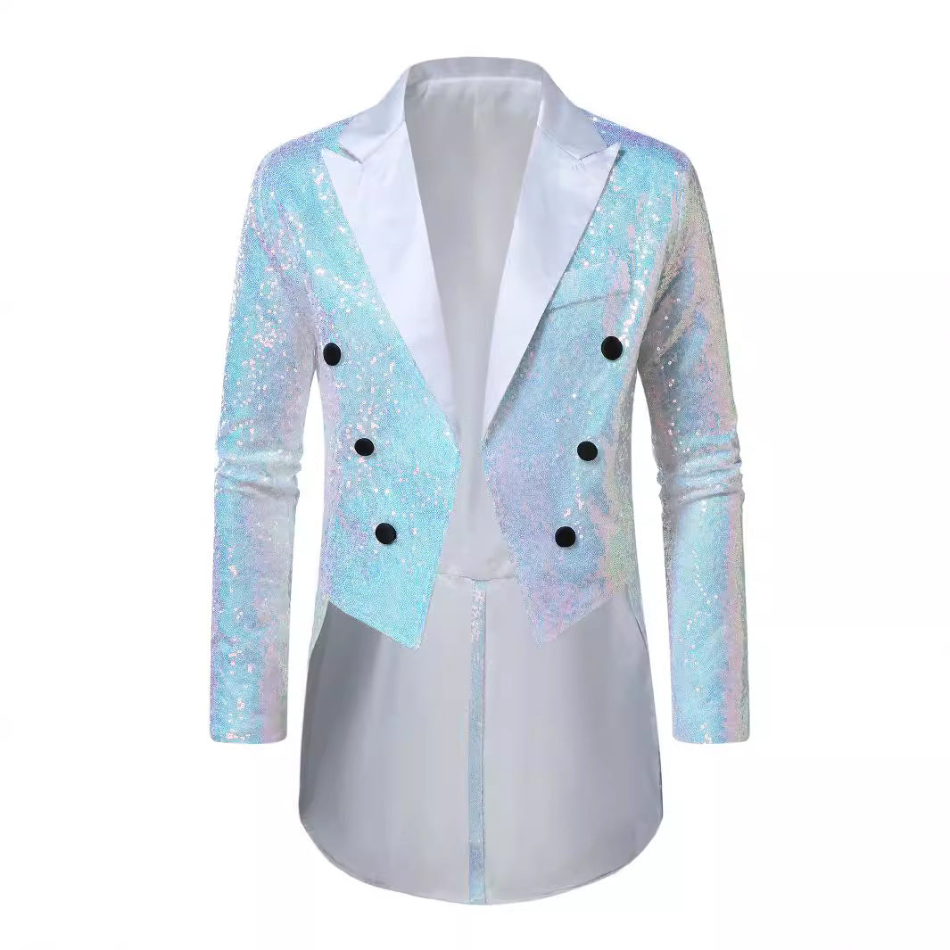 Herren eleganter Glitzer-Sakko mit schimmerndem Design und klassischem Schnitt Echoarchiv