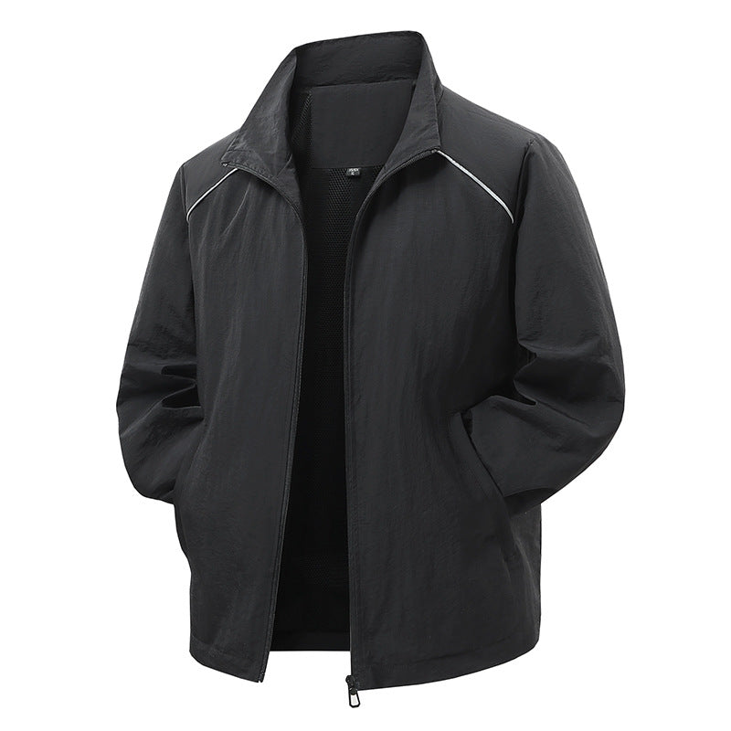 Herren  leichte verpackbare Zip-Up Windbreaker-Jacke mit atmungsaktivem Mesh-Futter und reflektierenden Schulterpaspeln Echo Archiv