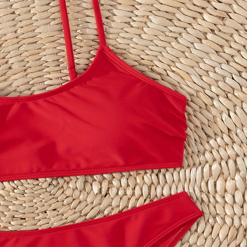 Damen Zweiteiliges Bikini-Set mit tiefem U-Ausschnitt und schmalen Trägern Echo Archiv