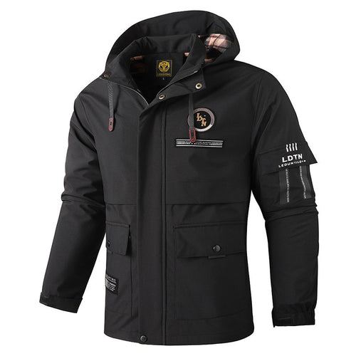 Herren nan urbaner Softshell-Parka mit Kapuze, verdecktem Zweiwege-Reißverschluss und Ärmeltasche Echo Archiv