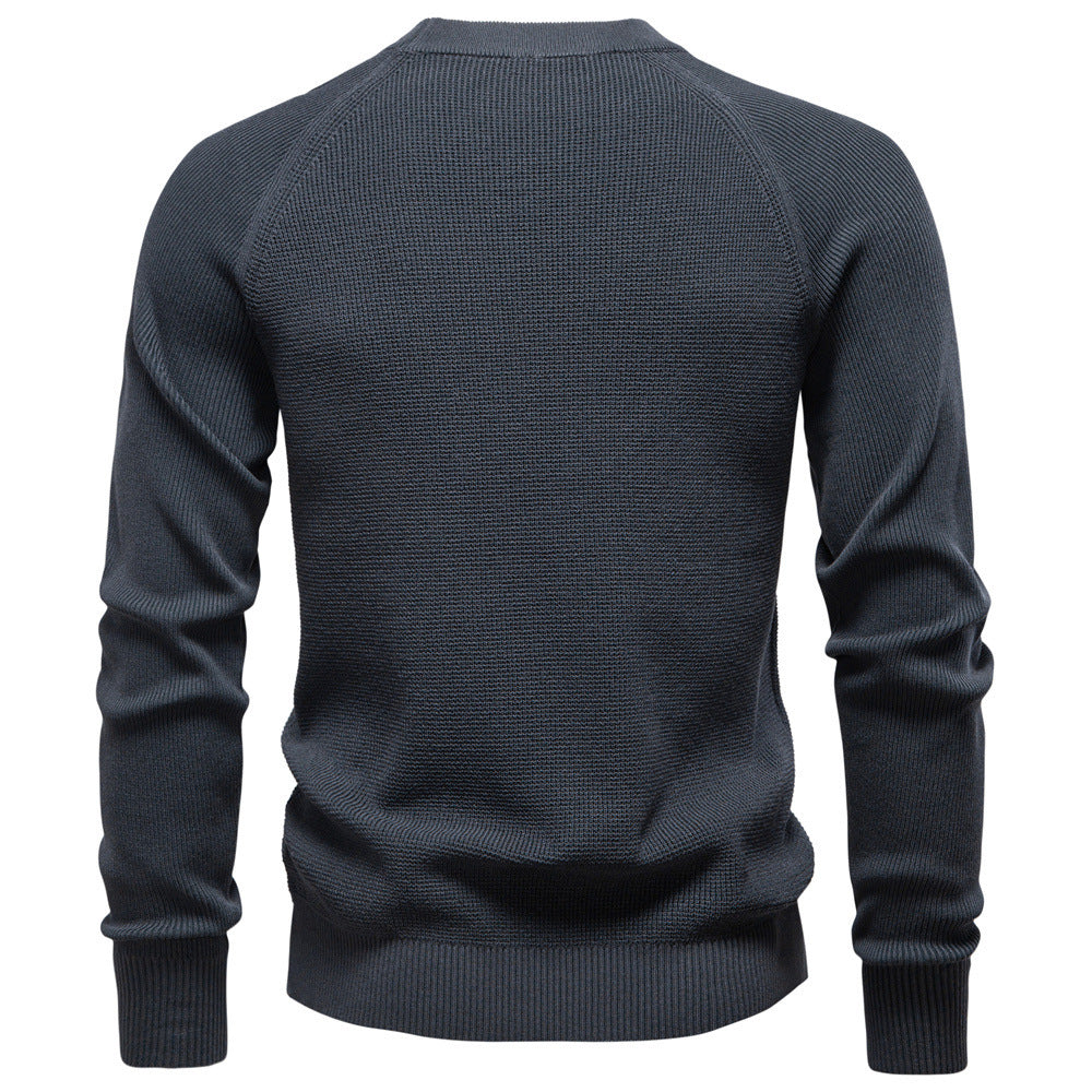 Herren nan mitteldicker Struktur-Strickpullover mit Raglanärmeln und Rippenbündchen Echo Archiv