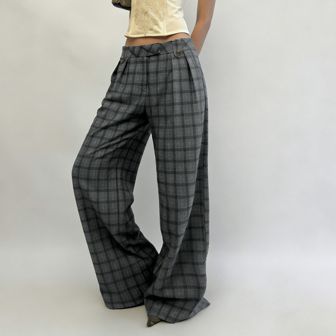 Damen Karohose mit weitem Schnitt und durchdachten Details Echo Archiv