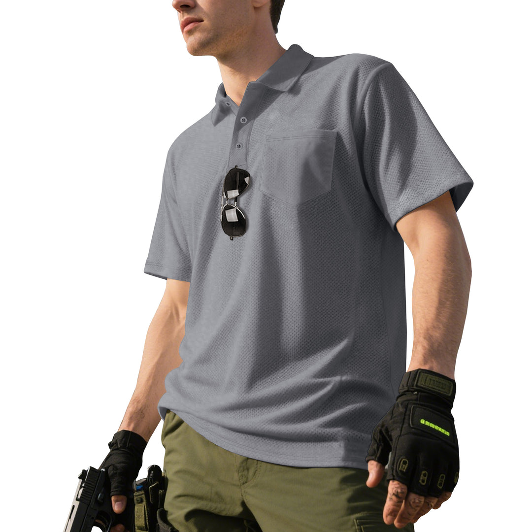 Herren Polo-Shirt mit atmungsaktivem Mesh-Gewebe und praktischer Brusttasche Echoarchiv