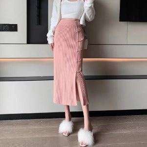 Damen Eleganter und raffinierter Strickrock mit Seitenschlitz Echo Archiv