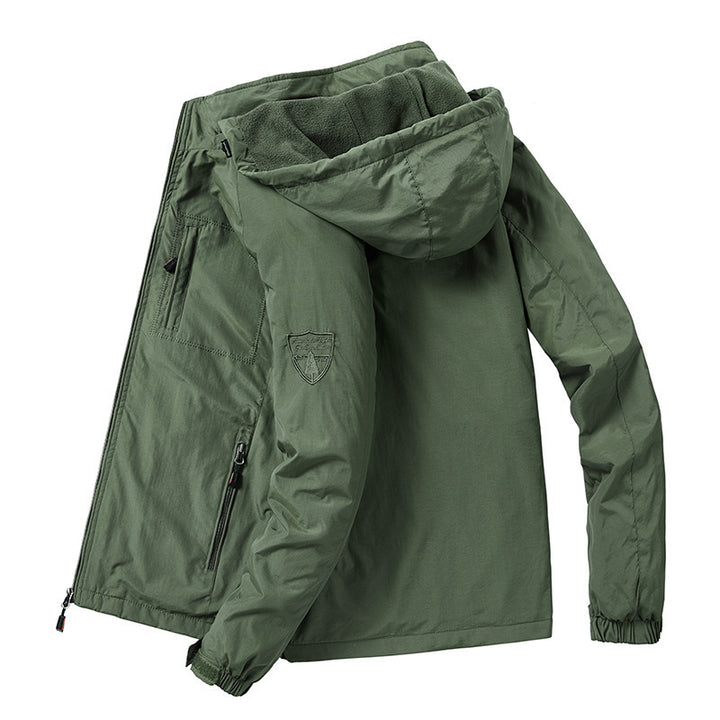 Herren Tech‑Hoodie‑Parka mit Mikrofleece‑Innenlage und verdeckten Reißverschlüssen Echoarchiv