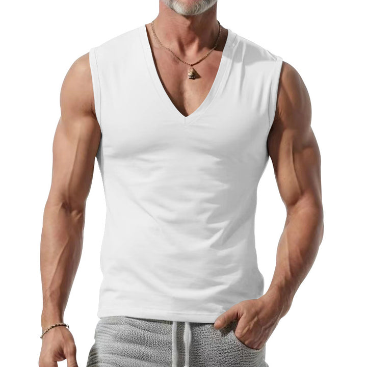 Herren nan figurbetontes ärmelloses V-Ausschnitt Muskelshirt Echo Archiv