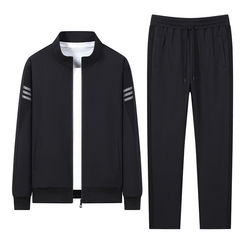 Herren Freizeit Trainingsanzug mit Reißverschluss Bomber, Rundhals Sweatshirt und elastischen Jogginghosen – Marzano