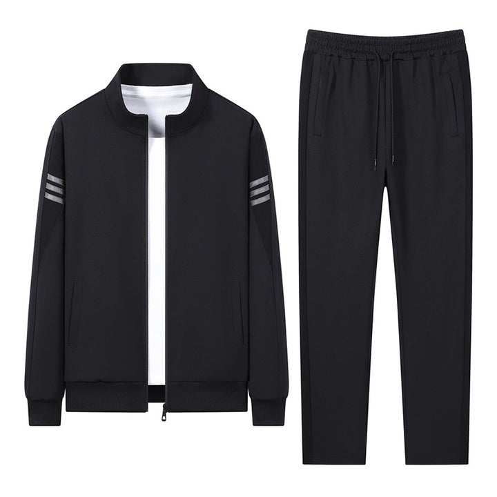Herren Freizeit Trainingsanzug mit Reißverschluss Bomber, Rundhals Sweatshirt und elastischen Jogginghosen – Marzano